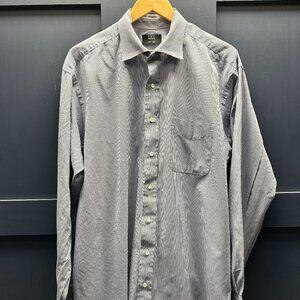 Ike Behar Long Sleeve Blue Shirt (17.5) Tall